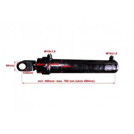 SIŁOWNIK HYDR. CYLINDER TŁOK SKOK 290 2-ST L=495mm